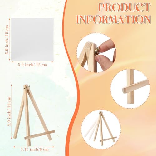 48 Pcs Mini Canvas Boards with Easel Set for Painting