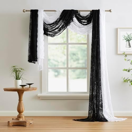 Warm Home Designs 54 Inch Wide Black Lace Fabric 6 Yards Long
