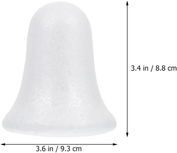 10 Pcs White Foam Christmas Bells for DIY Craft Projects