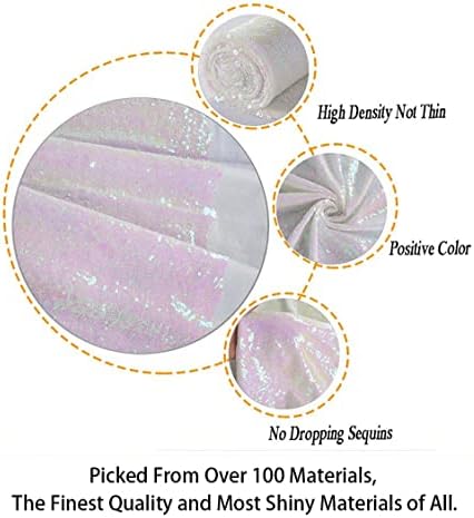 ShiDianYi 3 Feet Transparent White Sequin Fabric