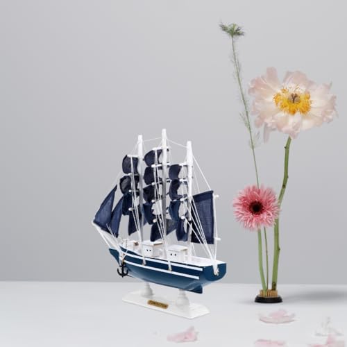 Veemoon Coastal Tabletop Miniature Sailing Boat Wooden Model Ship Decor