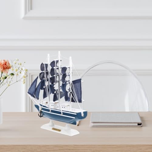 Veemoon Coastal Tabletop Miniature Sailing Boat Wooden Model Ship Decor