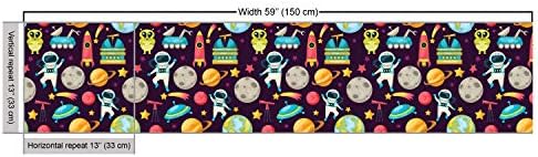 Ambesonne Outer Space Fabric by The Yard Galaxy Pattern 1