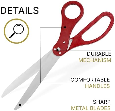 Grand Opening Ceremony Kit with 25 Inch Giant Red Scissors and Satin Ribbons