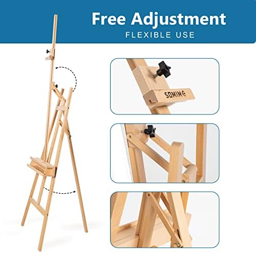 Somime Large A-Frame Studio Easel with Brush Storage