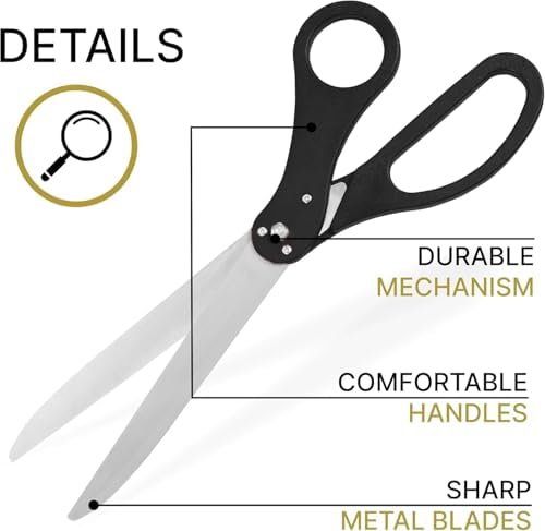 Giant Ribbon Cutting Ceremony Kit Black Scissors Red Ribbon