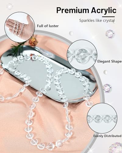 99FT Acrylic Crystal Garland for Wedding and Party Decor
