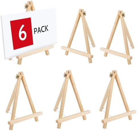 6PCS Wood Easels 9 Inches Tabletop Easels for Painting and Art