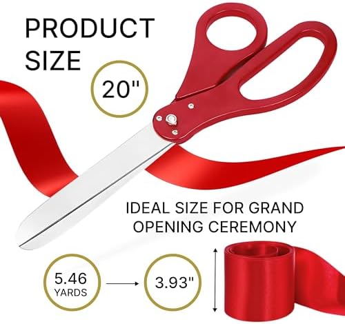 Red Ribbon Cutting Ceremony Kit 20 Inch Scissors