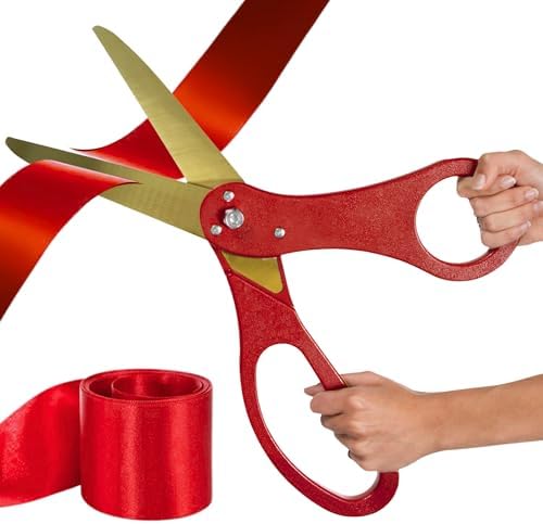 Red Ribbon Cutting Ceremony Kit with 20 Scissors