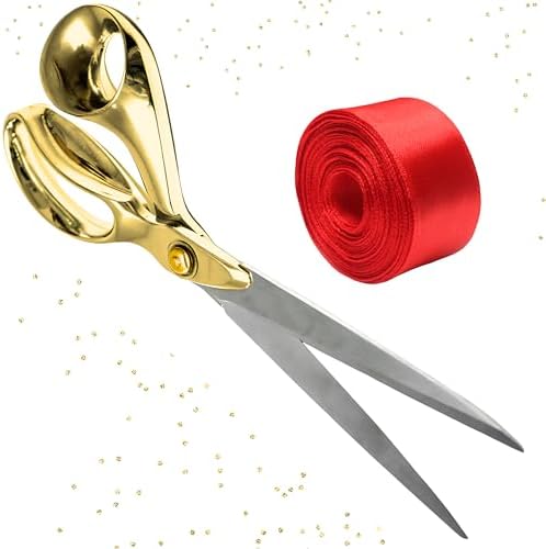 Gold Ribbon Cutting Kit with 11 Inch Scissors