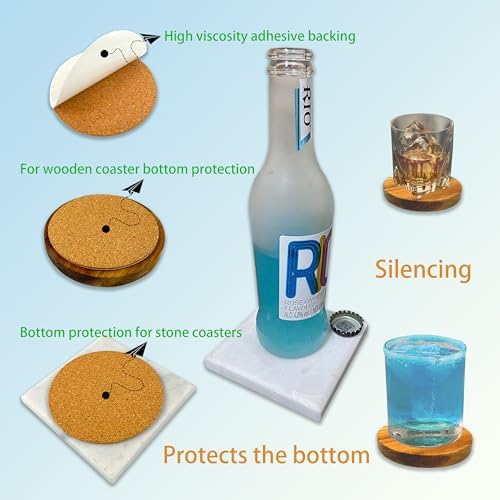 80 PCS Round Self-Adhesive Cork Backing Sheets