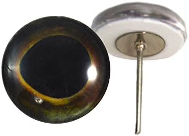 Dark Fish Glass Eyes On Wire Pin Posts for Needle Felting