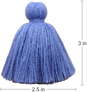 4 Blue Tassels for Crafts and Pillow Decor