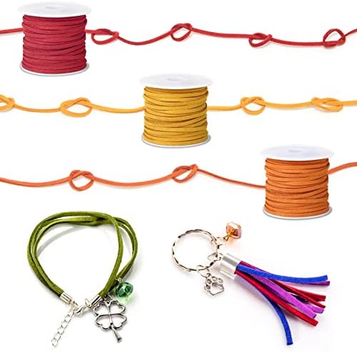 Cridoz Faux Suede Cord 25 Rolls for Jewelry Crafting