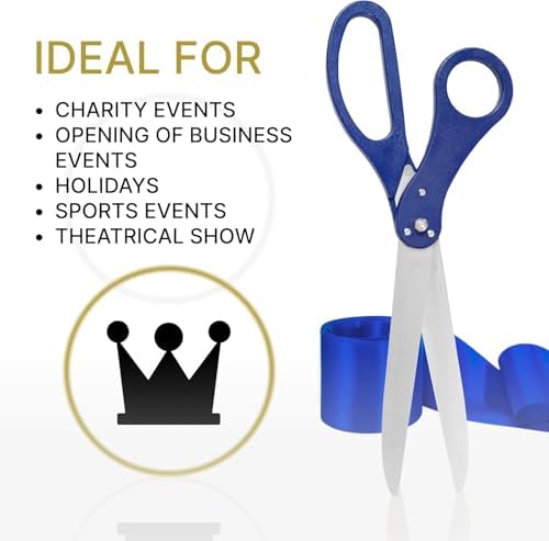 Grand Opening Ceremony Kit 25 Inch Blue Scissors and Satin Ribbon