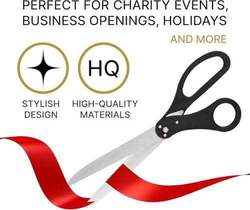 Giant Ribbon Cutting Ceremony Kit Black Scissors Red Ribbon