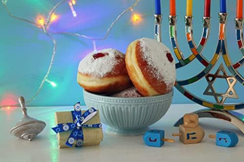 9 Piece Hanukkah Grosgrain Ribbons 38 Chanukah Blue White Decor