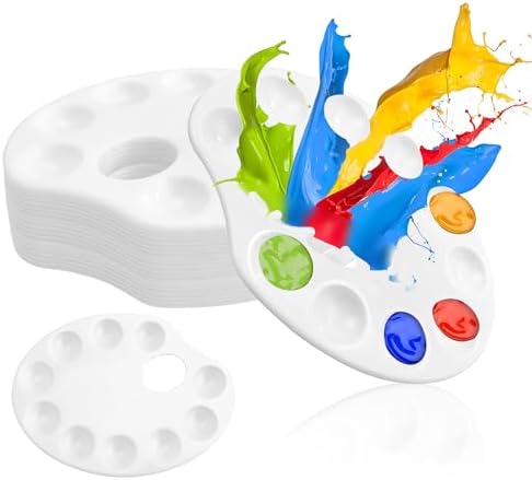 30 Pack 11 Well White Plastic Paint Palettes for Artists