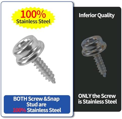 Stainless Steel Boat Canvas Snaps 30 Pack 58 Inch