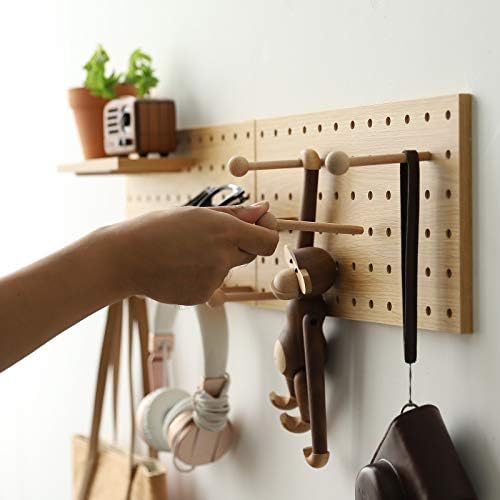 Wooden Pegboard Modular Display Storage Wall Hooks Shelf