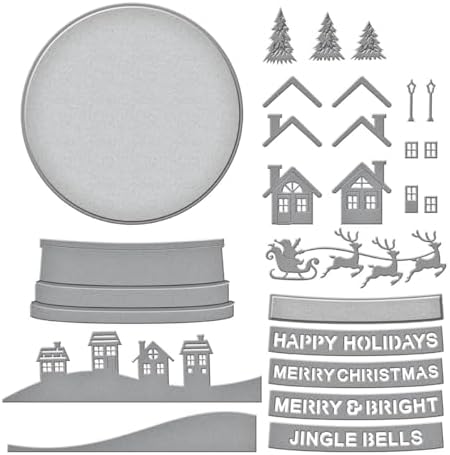 Spellbinders Snow Globe Etched Dies by Simon Hurley Metal