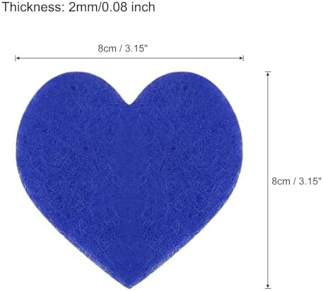 MECCANIXITY Felt Heart Pom Pom 3 Inch Blue Pack of 100