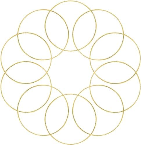 Coceca 10pcs 6 Inch Gold Metal Rings for Crafts