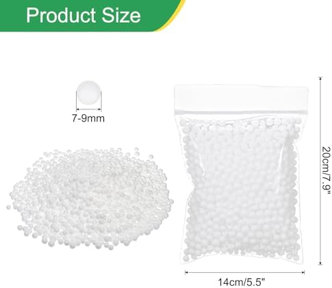 PATIKIL Foam Beads 7-9mm White DIY Craft Supplies