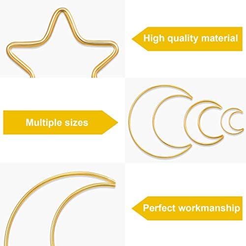 20 Pcs Gold Moon Dream Catcher Rings Hoops