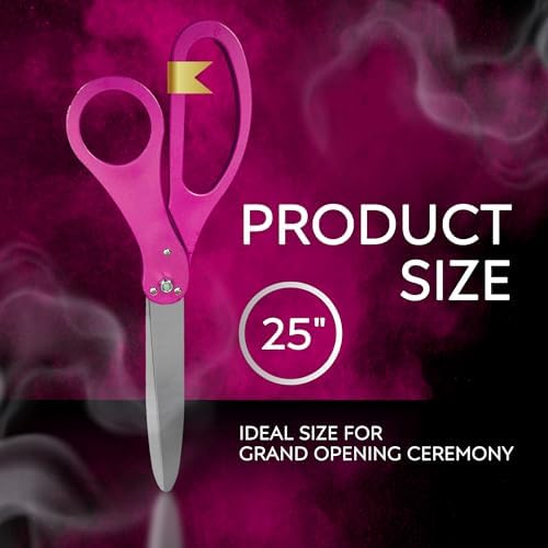 25 Inch Pink Ribbon Cutting Scissors for Grand Opening Ceremony