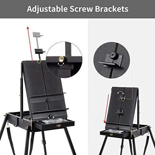 Falling in art 4 Leg French Easel Portable Sketch Box Easel Stand