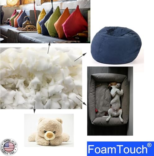 FoamTouch Premium Grade High Density 5lb White Shredded Memory Foam Filler