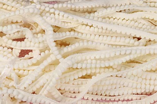 YYCRAFT 20 Yards 38 Inch Pom Pom Fringe Trim Ivory