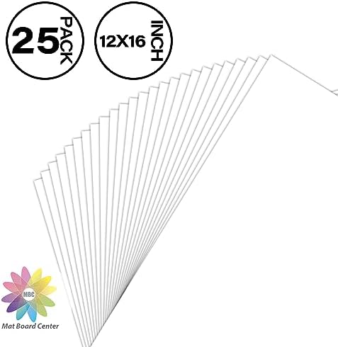 Mat Board Center 25 Pack 12x16 White Backing Boards