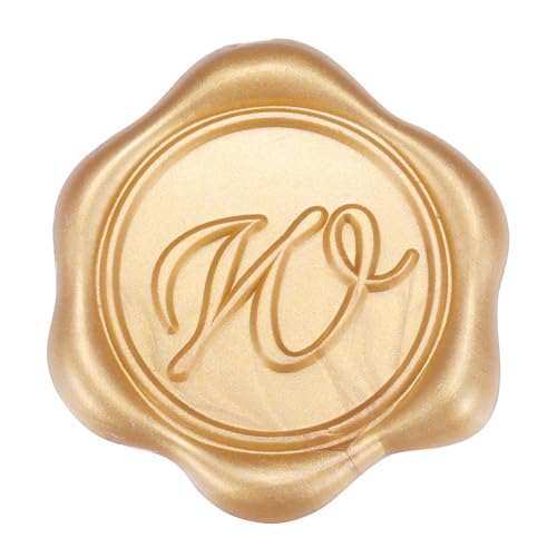 Yoption Wax Seal Stickers 50 Pcs Light Gold Initial Alphabet Envelope Seals