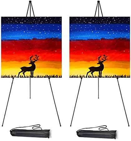 63 Inch Adjustable Metal Easel Stand - 2 Pack with Portable Bag