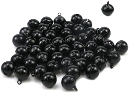 Xiaoyztan 50 Pcs Decorative Jingle Bells 14mm Black
