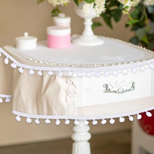 22 Yard White Pom Pom Trimming Ribbon for Crafts and Sewing