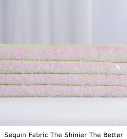 ShiDianYi 3 Feet Transparent White Sequin Fabric
