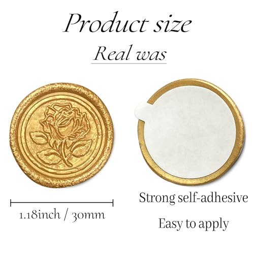 100Pcs Rose Style Adhesive Wax Seals for Envelopes
