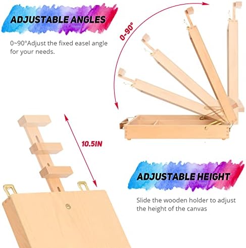 Kuyal Table Top Painting Easel with Storage Box