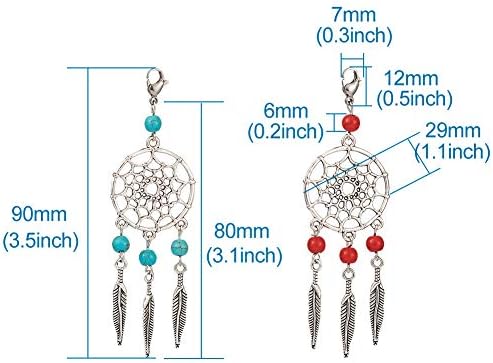 KISSITTY 30-Piece Dangling Dream Catcher Charms Keyring Jewelry