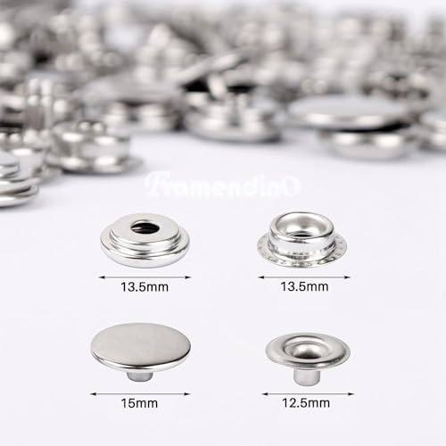 Framendino 200 Pack Stainless Steel Snap Fastener Kit