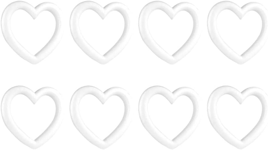 8Pcs Foam Heart Wreath Forms for Crafting