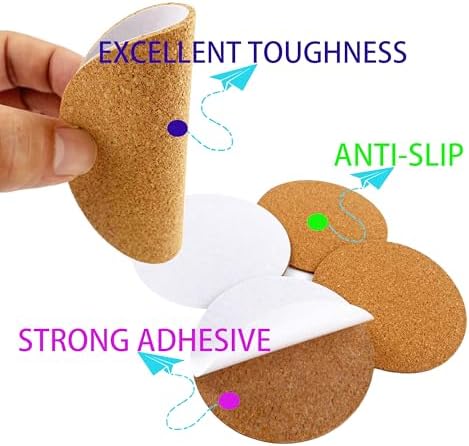 80 PCS Round Self-Adhesive Cork Backing Sheets