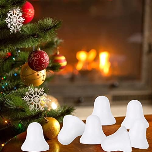 NOLITOY 40pcs White Foam Christmas Bell Shapes for Craft Projects