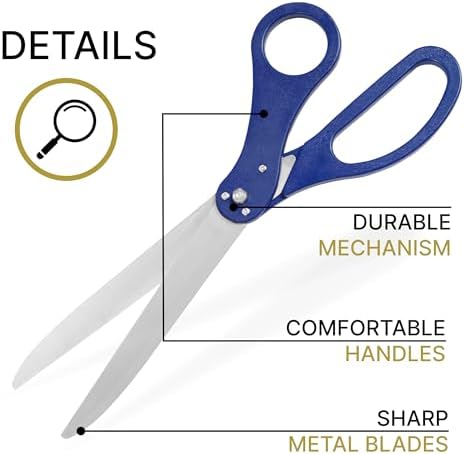 Large Grand Opening Ceremony Kit - 25 Inch Blue Scissors With Ribbon