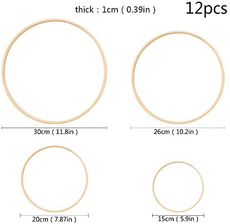 12pcs Bamboo Floral Hoop Wreath Set for DIY Crafts