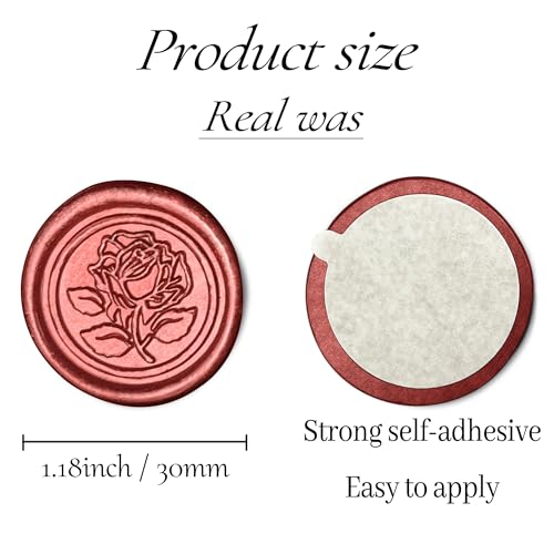 100Pcs Rose Style Self Adhesive Wax Seal Stickers for Envelopes